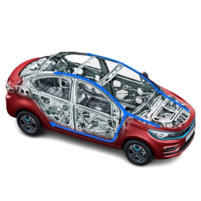 The Tata Tigor.ev XZ+ offers a stylish design